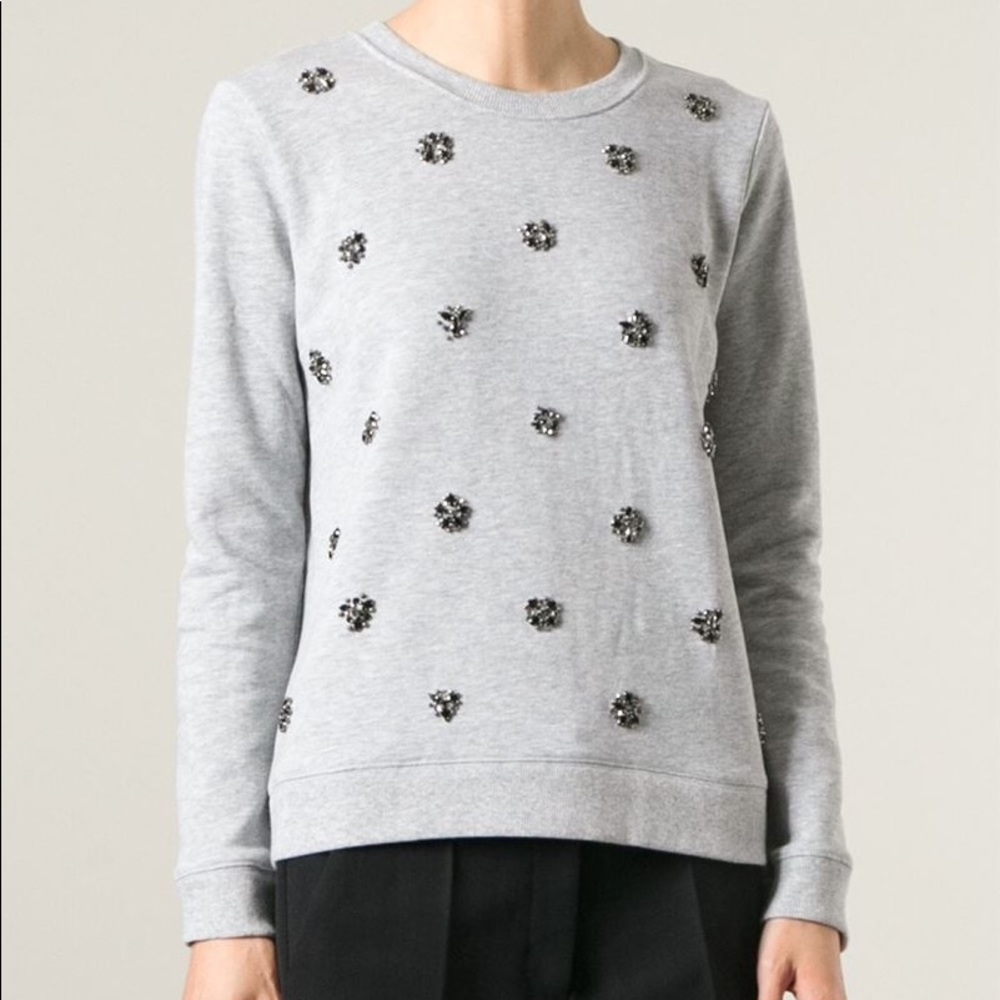 Michael Kors Gray Jewel Sweatshirt SZ S - Picture 1 of 6